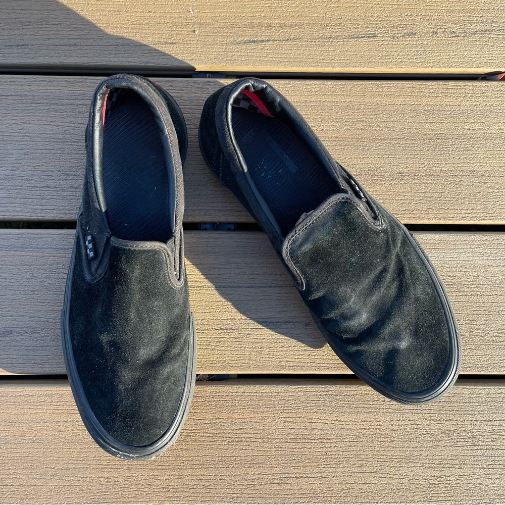 Vans slip on suede men’s sneakers black size 12
